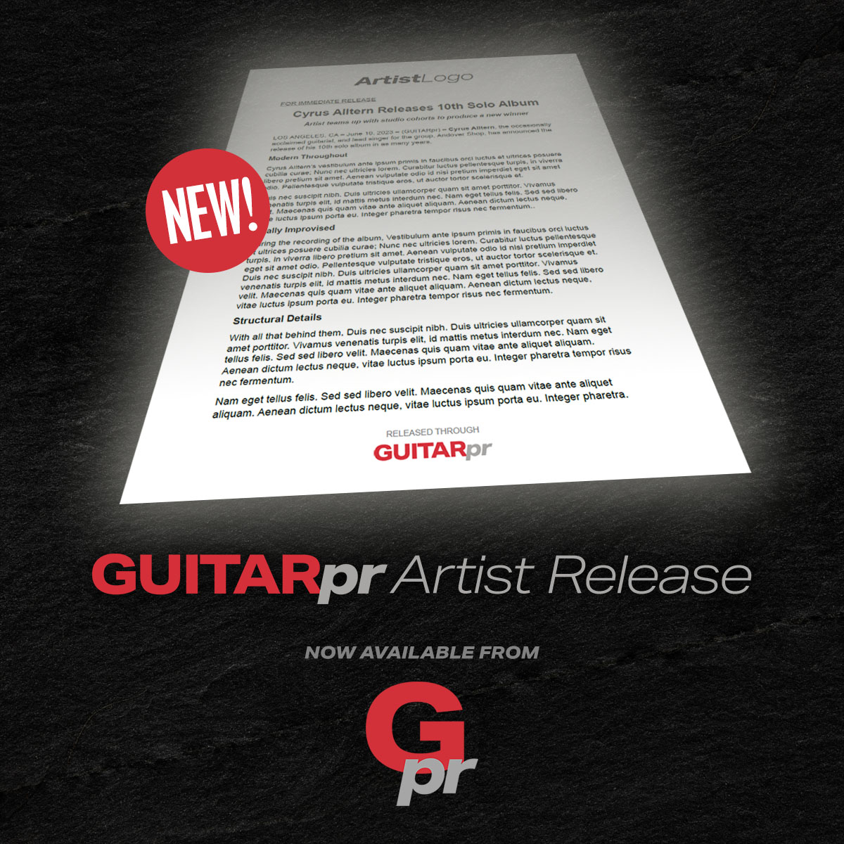 GUITARpr Artist Release